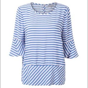 Oliver Bonas Union Stripe Drape Blue Top